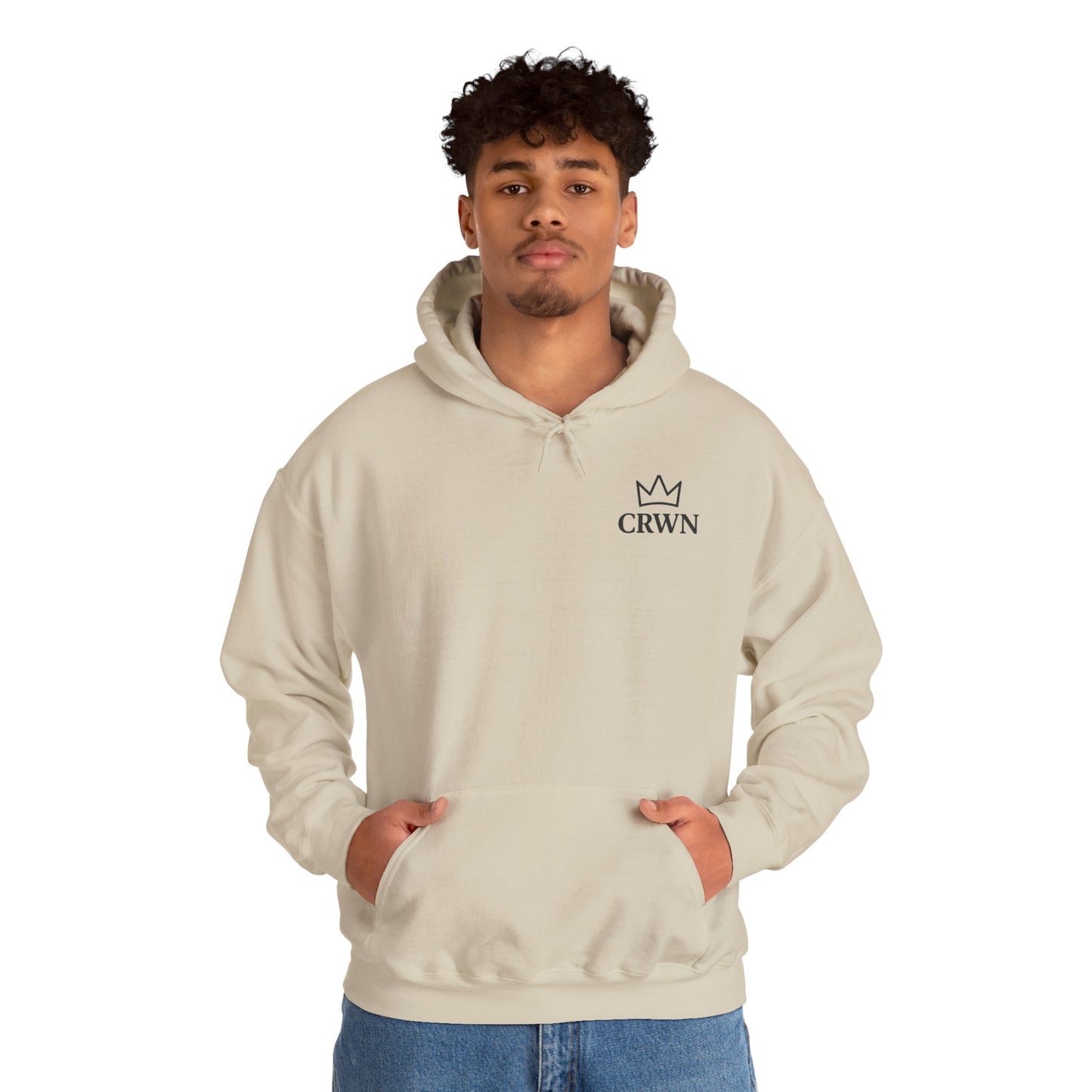CRWN sand and grey hoodie